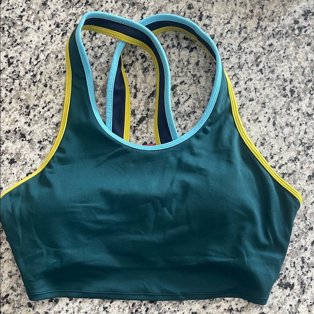 Cotopaxi Teal and Yellow Women's Sports Bra